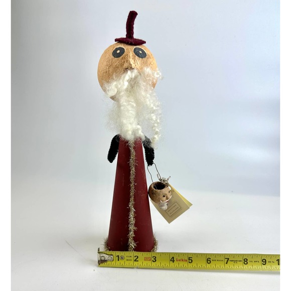 Vintage Santa Claus Tree Topper Santa With Cute Head Basket NWT 13" Hand Made - Picture 11 of 14